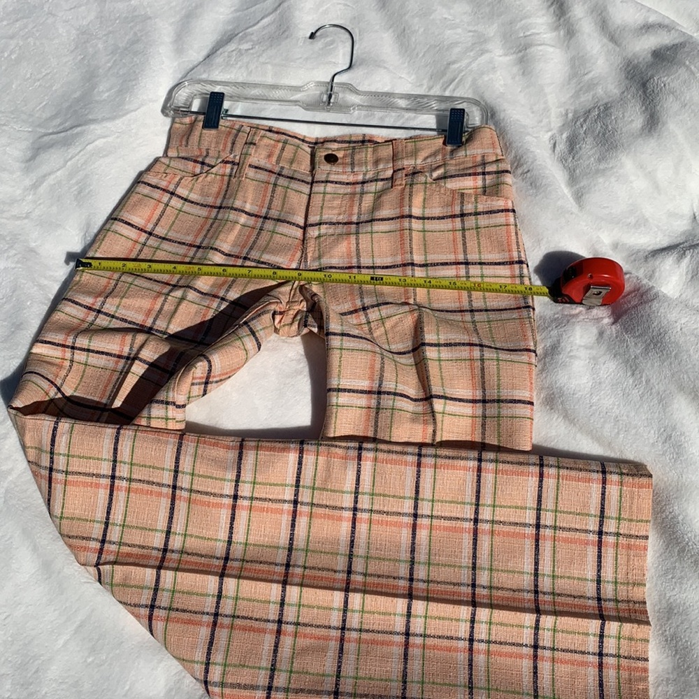 Levi’s plaid polyester pants 70’s sta-prest orange blue green - Picture 16 of 16